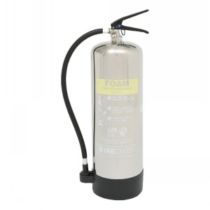 Firechief Elite Foam Fire Extinguisher Polished Alloy